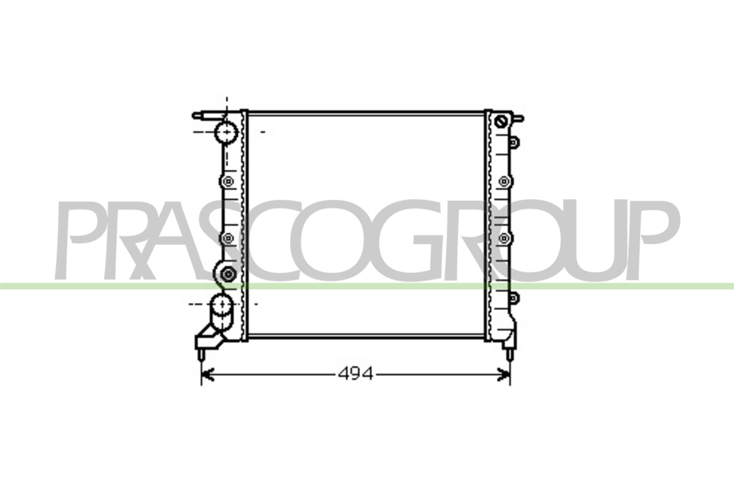 Radiatore, raffreddamento motore PRASCO RN023R015
