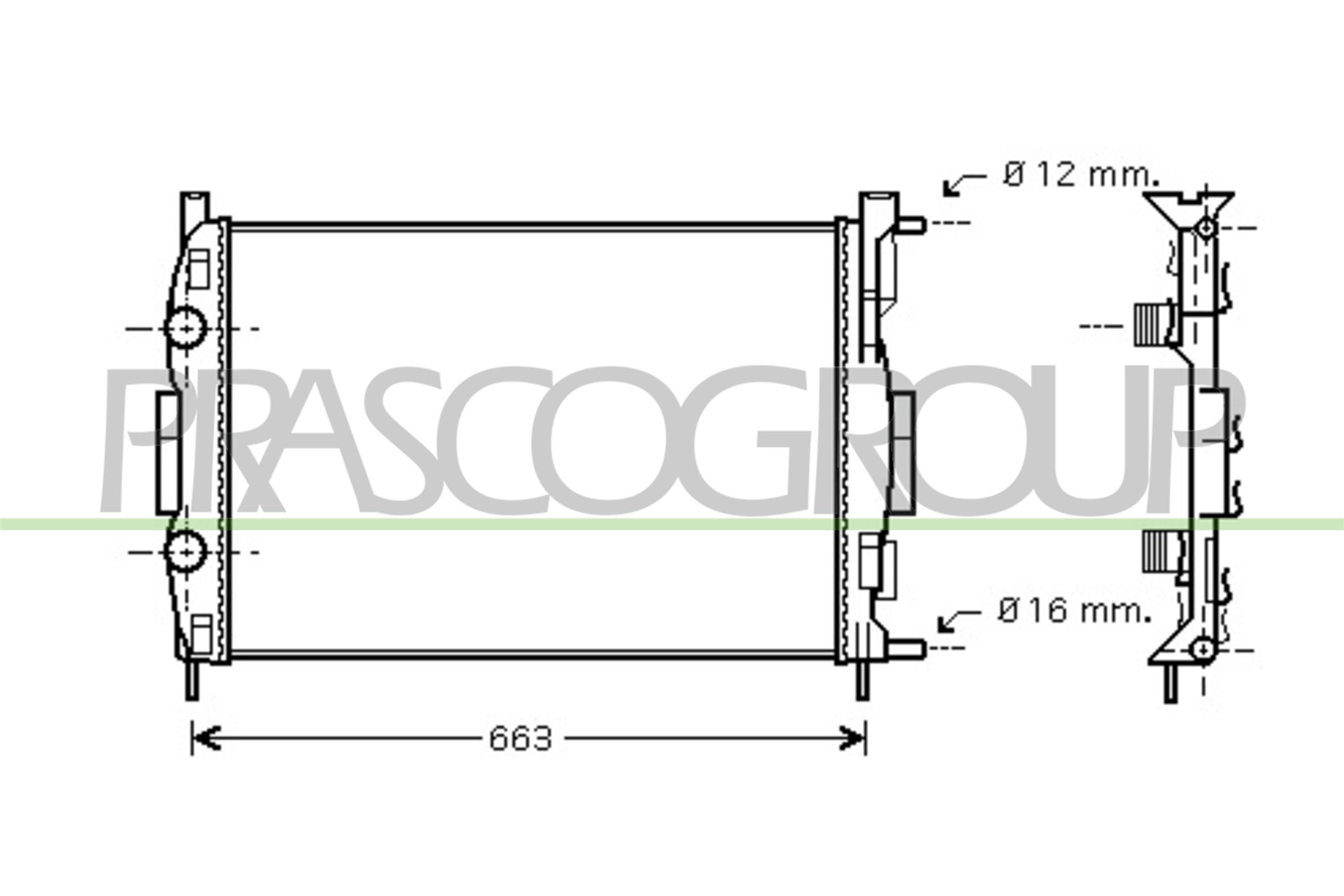Radiatore, raffreddamento motore PRASCO RN032R007