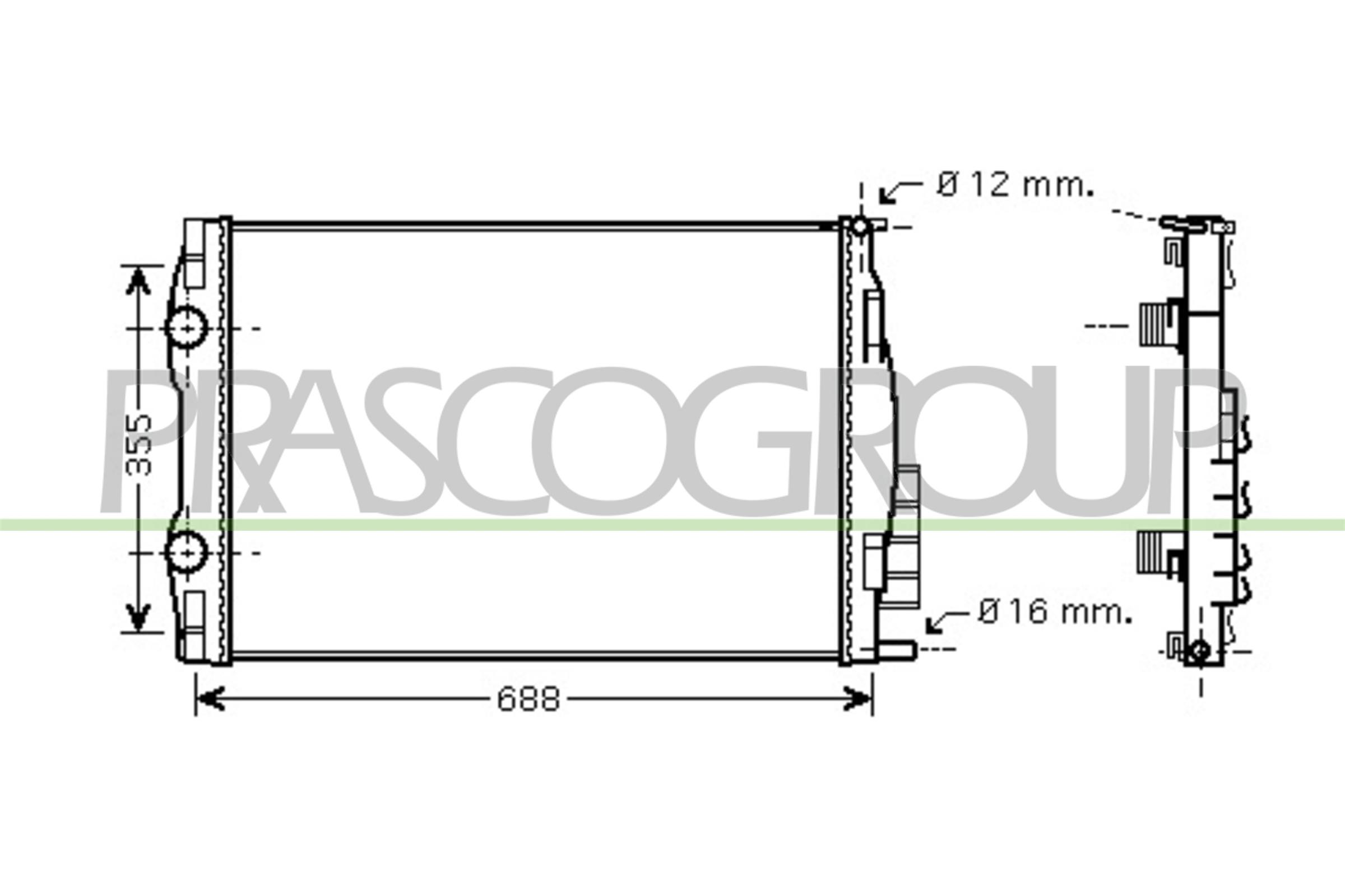Radiatore, raffreddamento motore PRASCO RN422R001