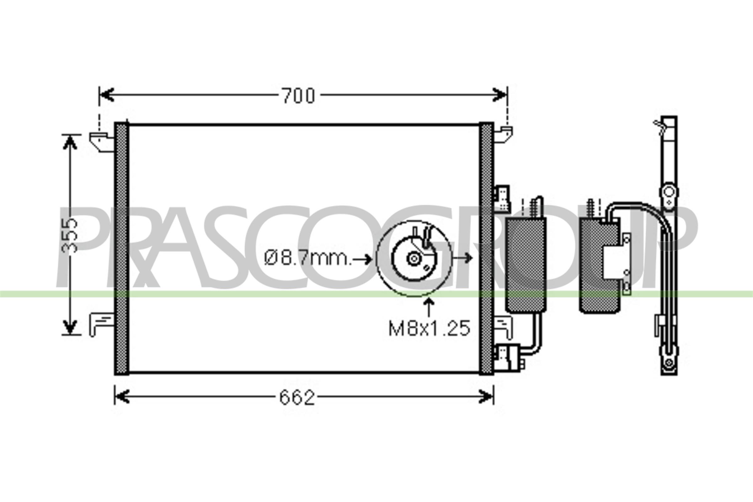 Condensatore, climatizzatore PRASCO SA015C002