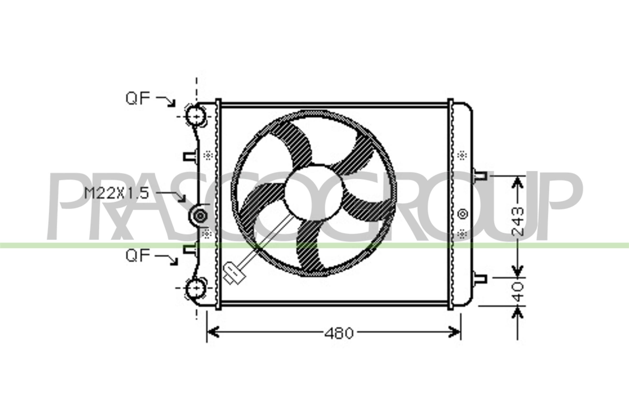 Radiatore, raffreddamento motore PRASCO SK320R005