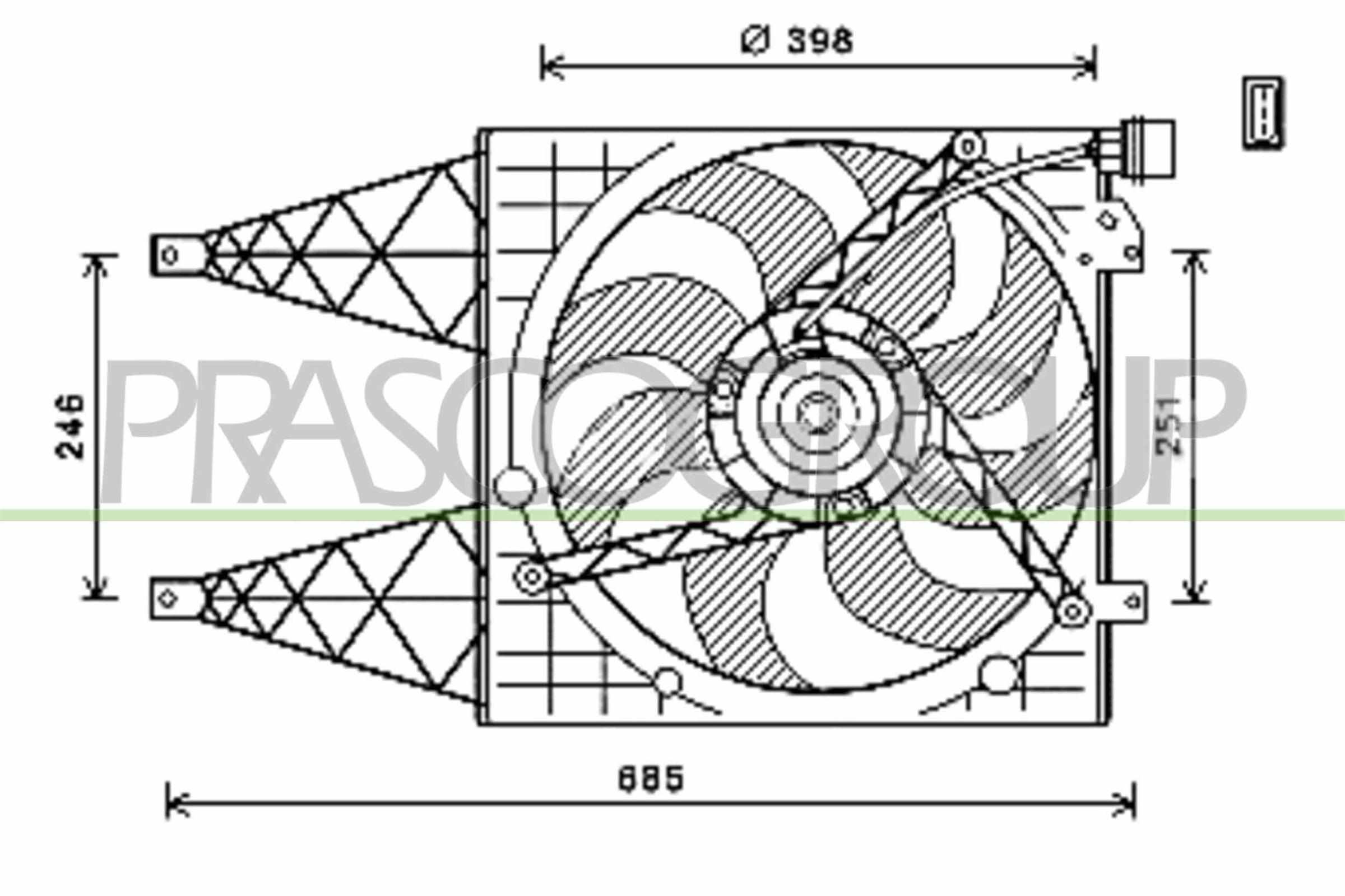 Ventola, raffreddamento motore PRASCO SK322F002