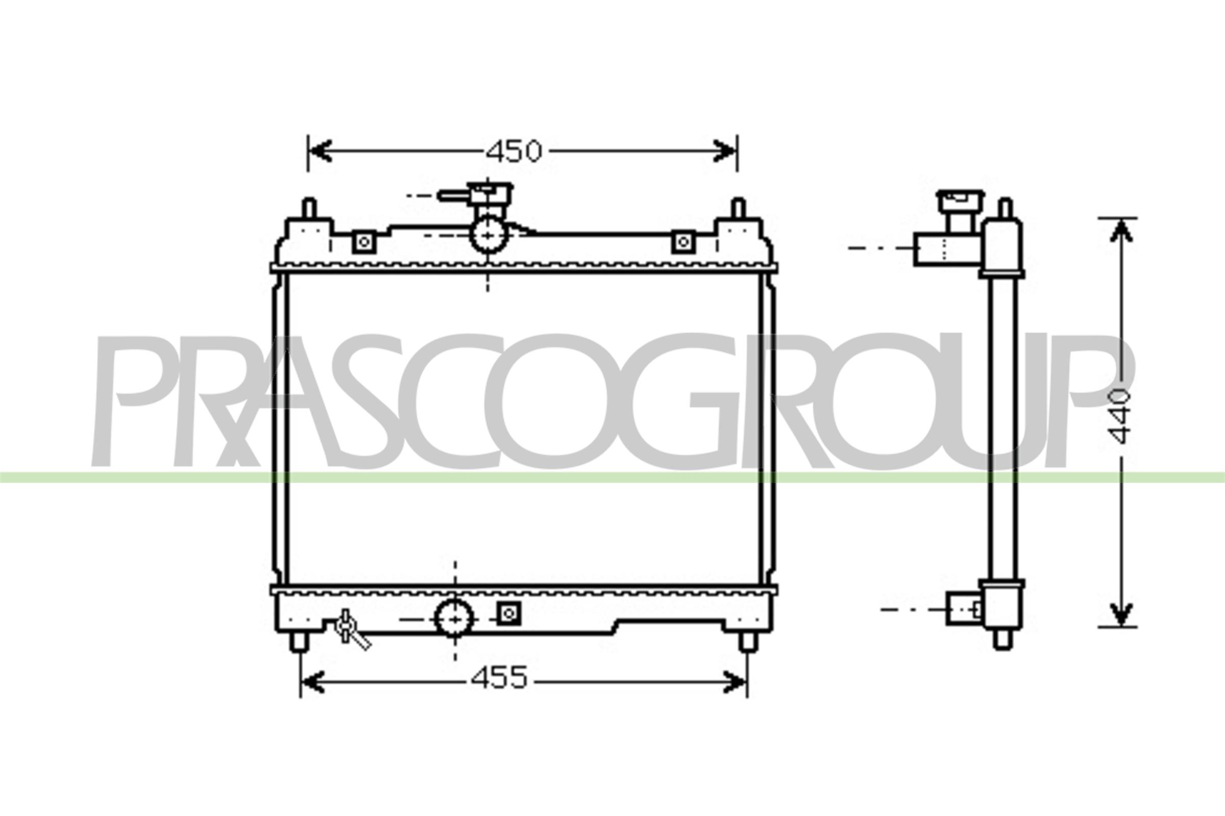 Radiatore, raffreddamento motore PRASCO TY320R001