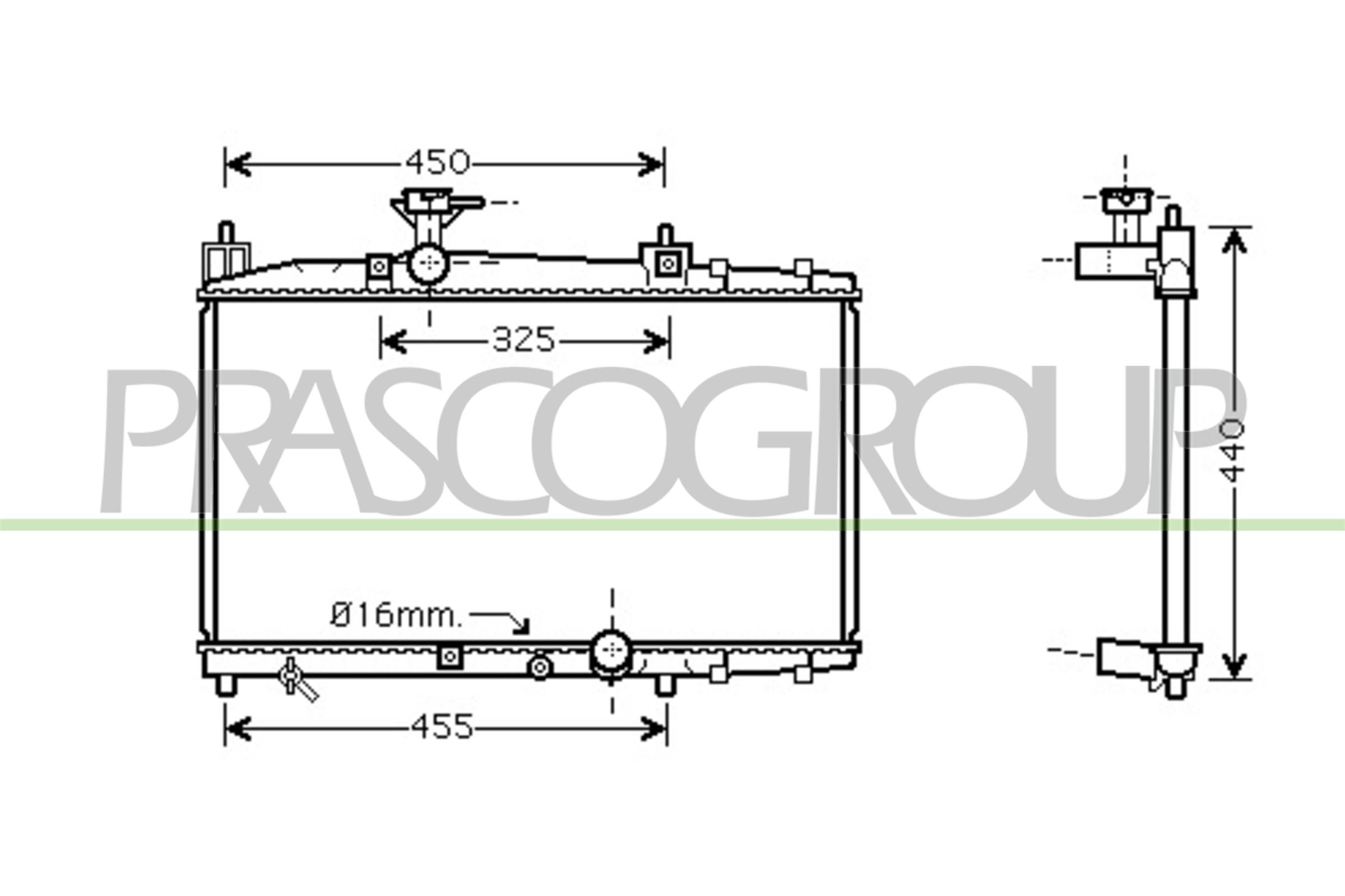 Radiatore, raffreddamento motore PRASCO TY320R005