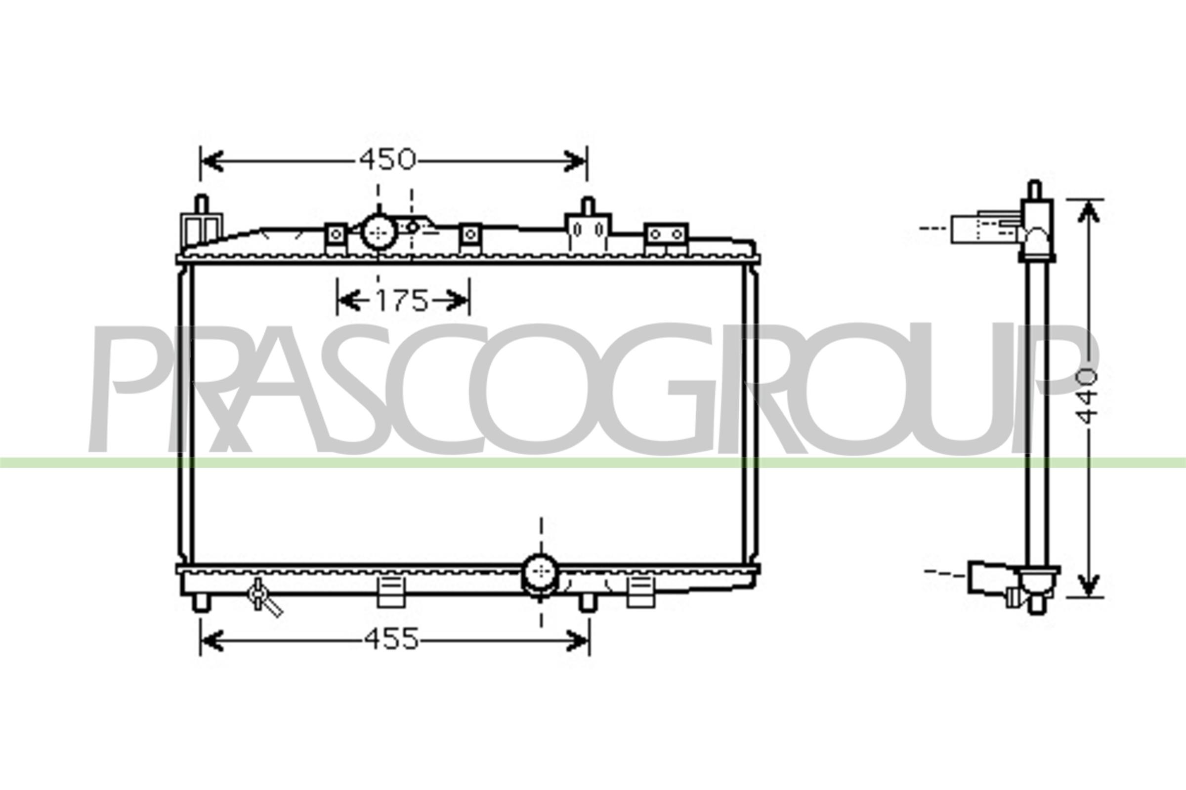 Radiatore, raffreddamento motore PRASCO TY324R003