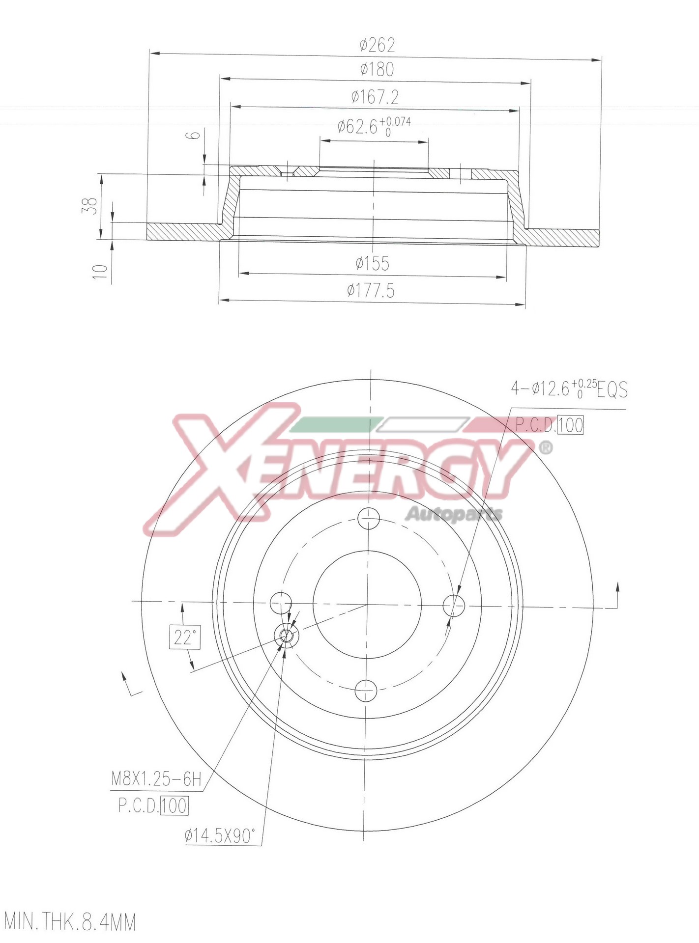 Disco freno AP XENERGY X601559
