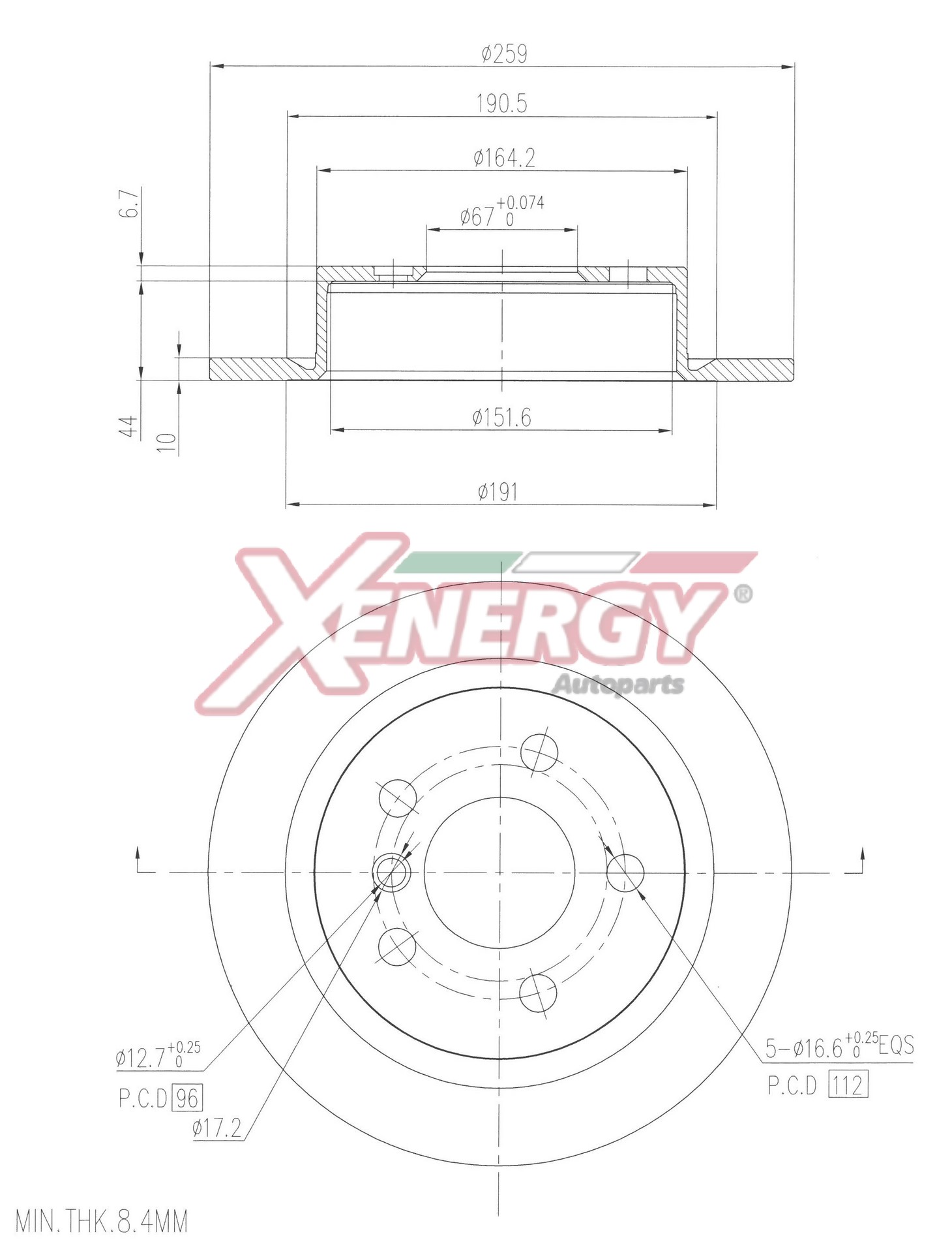Disco freno AP XENERGY X601561