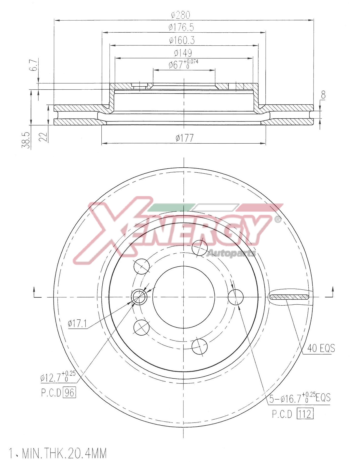 Disco freno AP XENERGY X602964