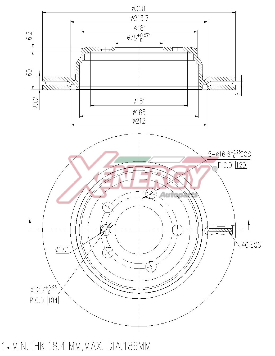 Disco freno AP XENERGY X602970