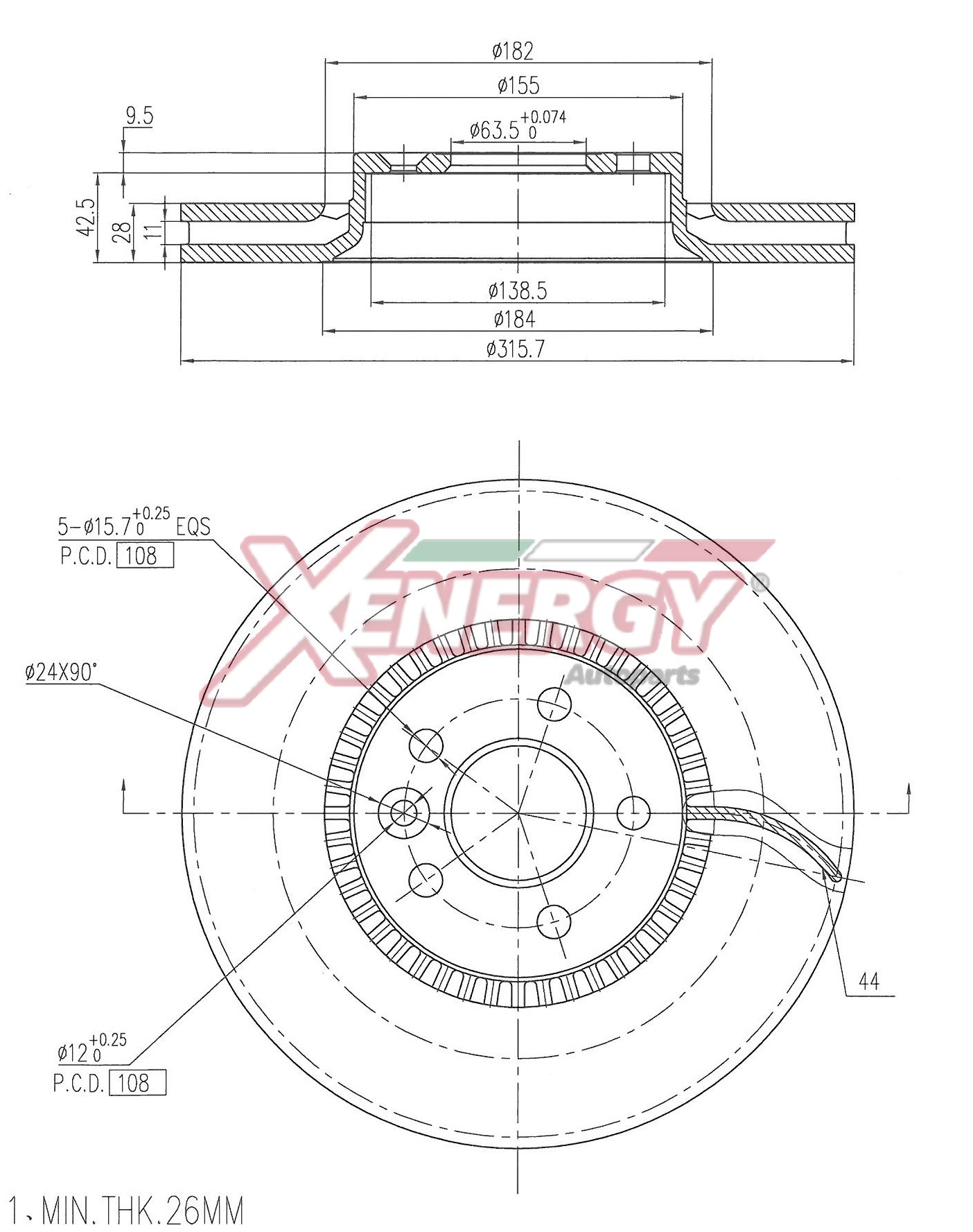 Disco freno AP XENERGY X602973