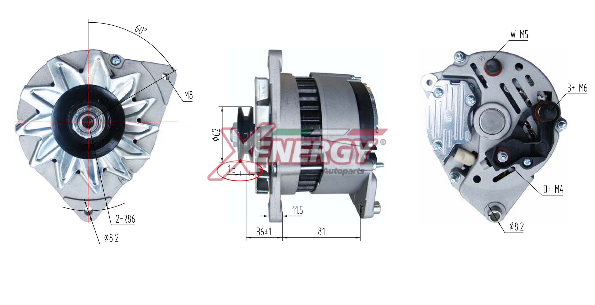 Alternatore AP XENERGY XAL10025AD