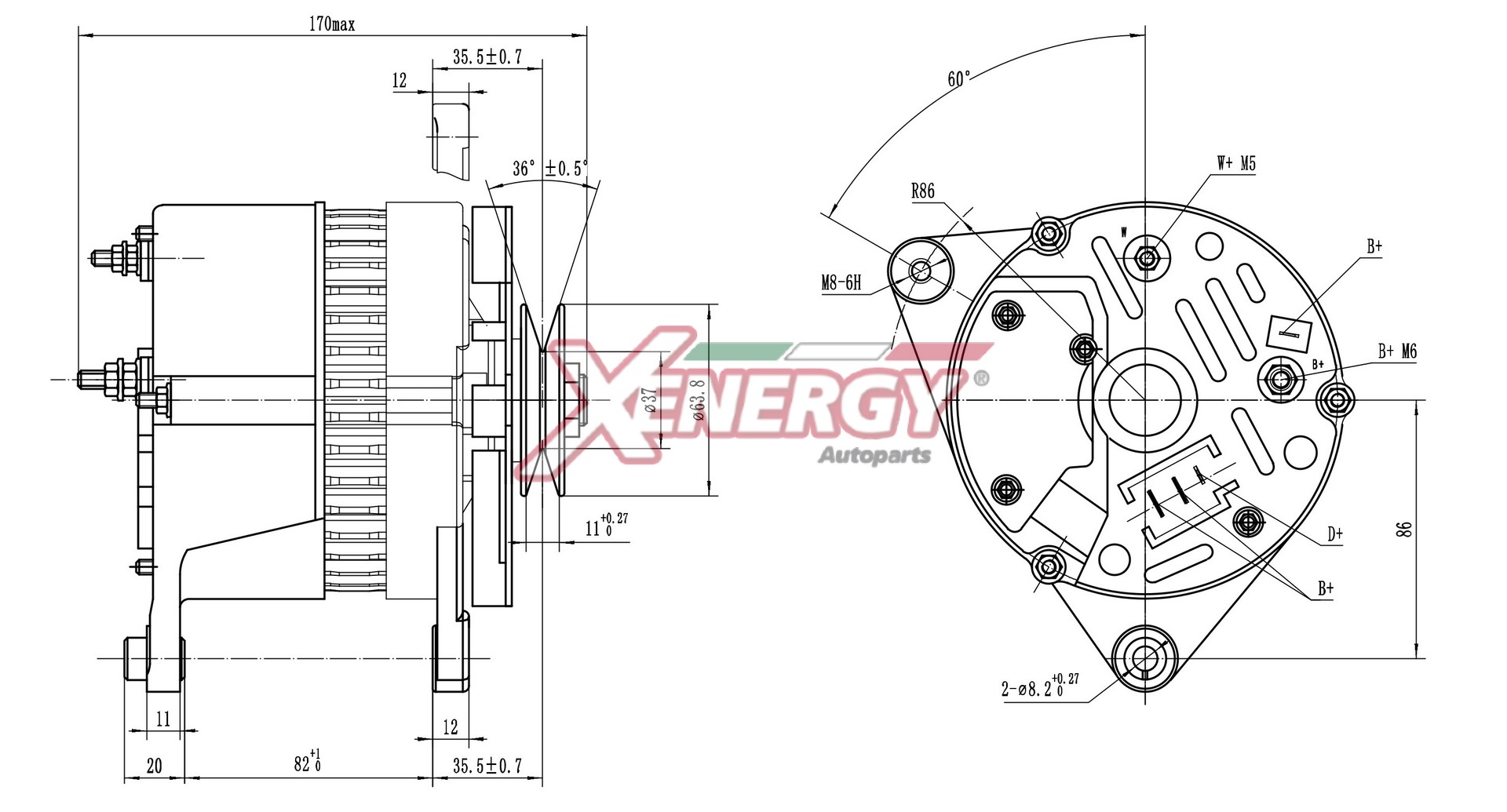 Alternatore AP XENERGY XAL10725AD