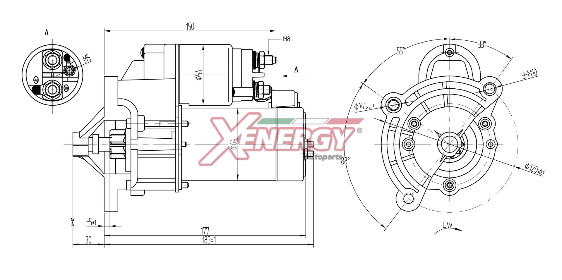 Motorino d'avviamento AP XENERGY XST10115AD