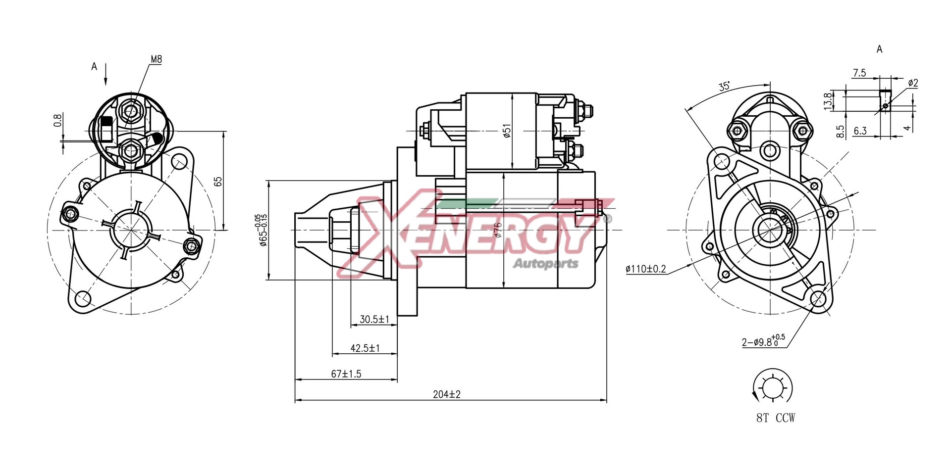 Motorino d'avviamento AP XENERGY XST10440AD