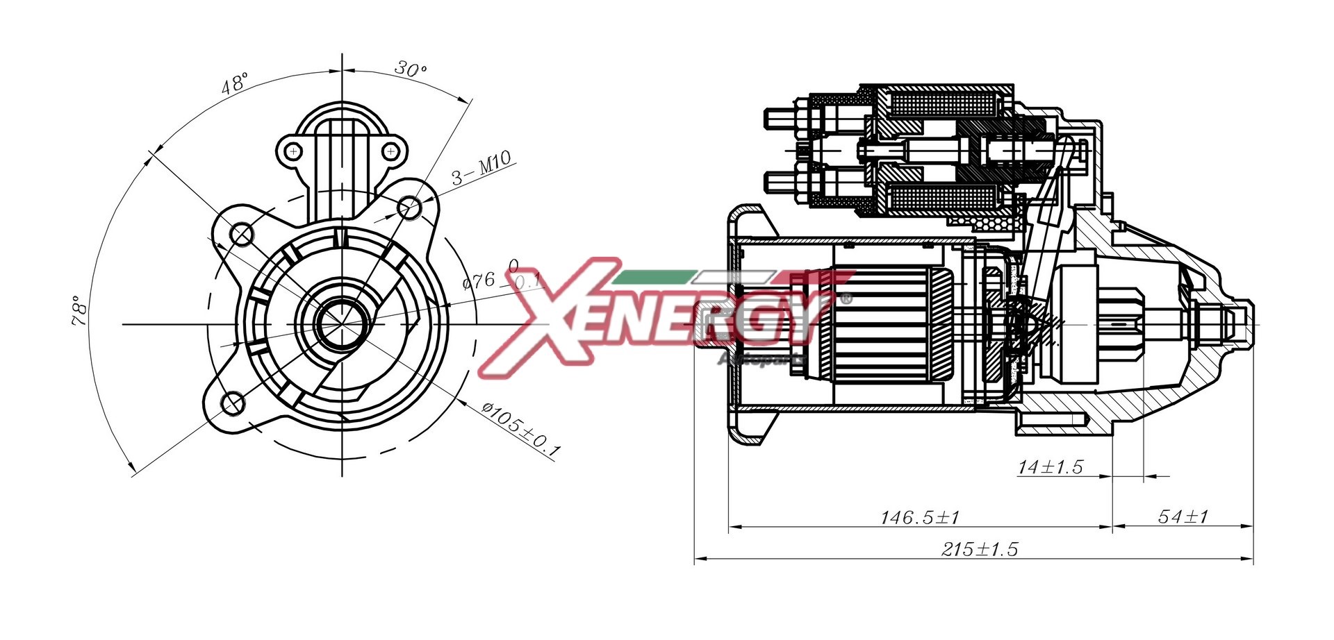 Motorino d'avviamento AP XENERGY XST10714AD