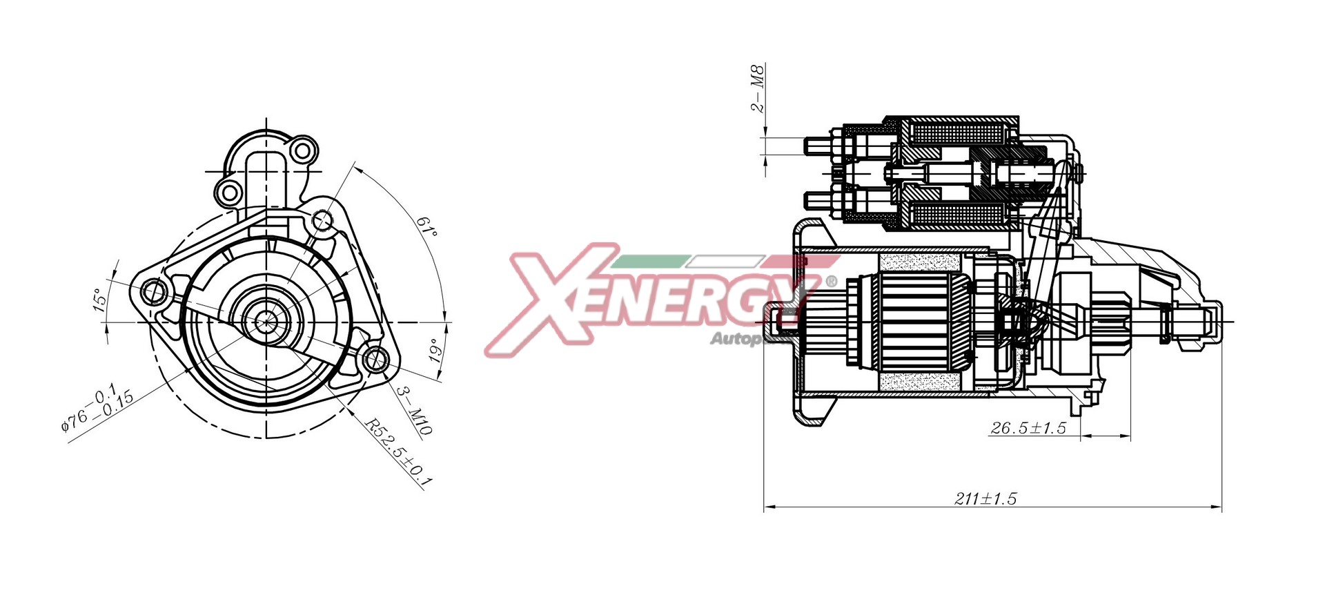 Motorino d'avviamento AP XENERGY XST11514AD