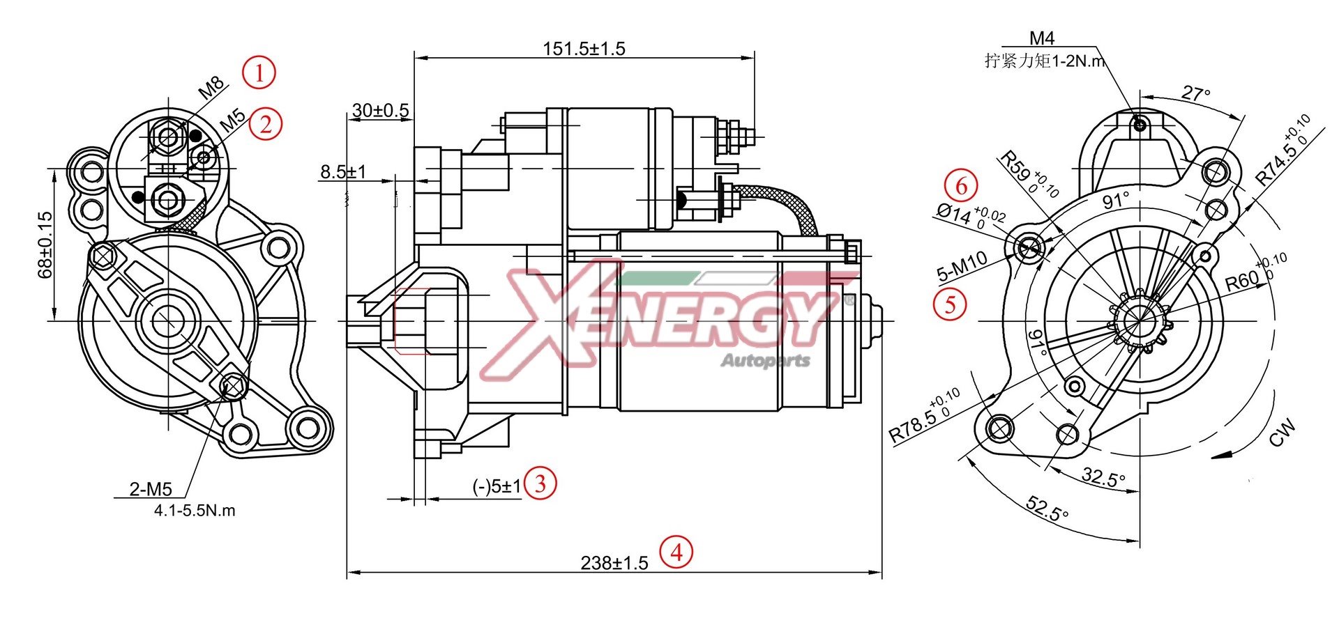 Motorino d'avviamento AP XENERGY XST11715AD
