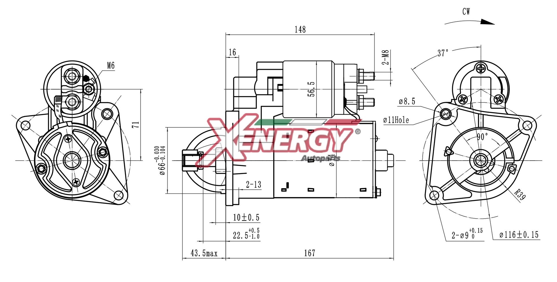 Motorino d'avviamento AP XENERGY XST12210AD