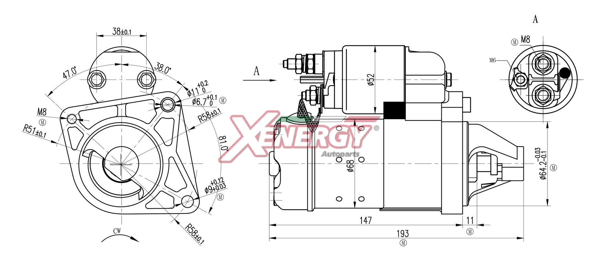 Motorino d'avviamento AP XENERGY XST15020AD