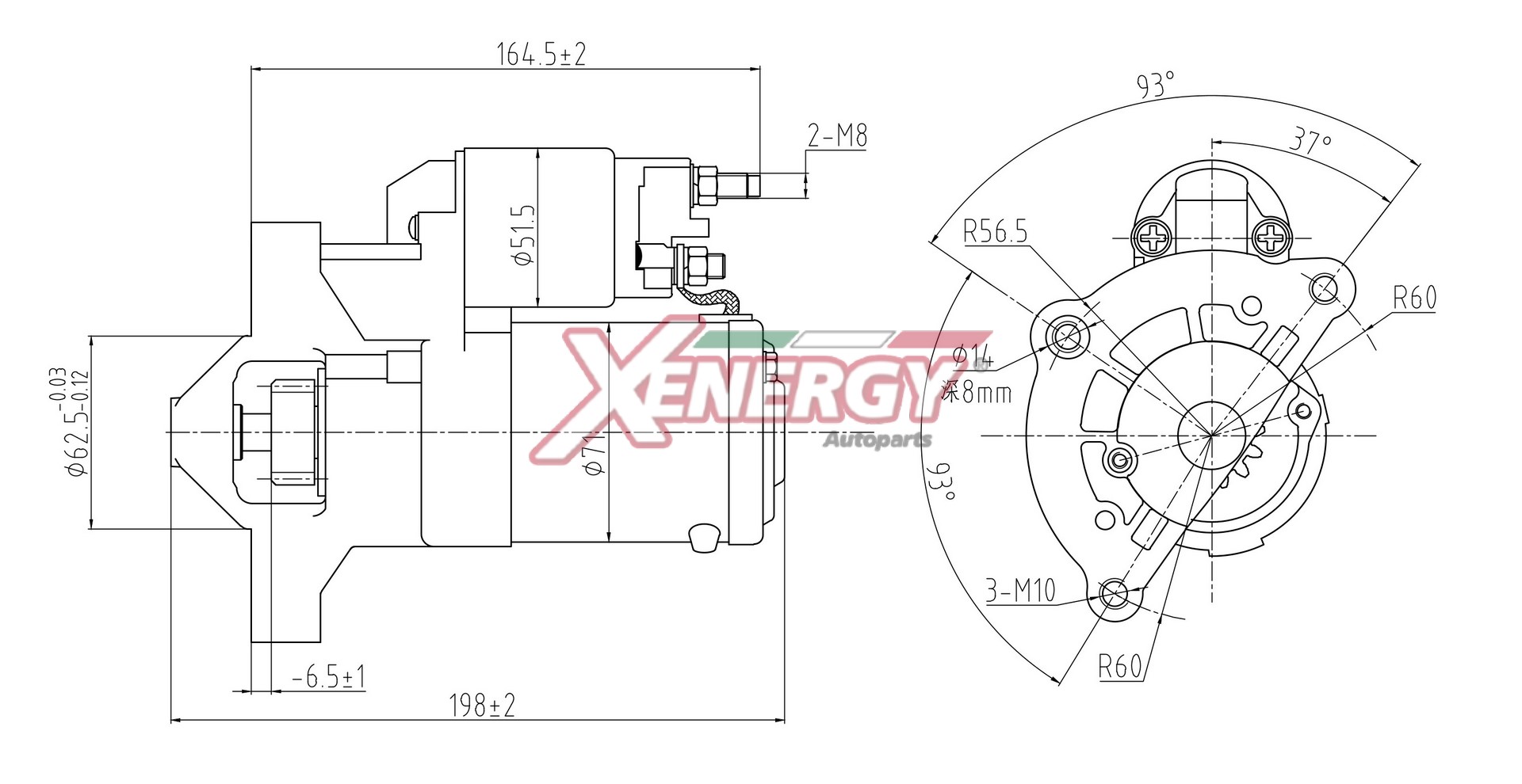 Motorino d'avviamento AP XENERGY XST15135AD