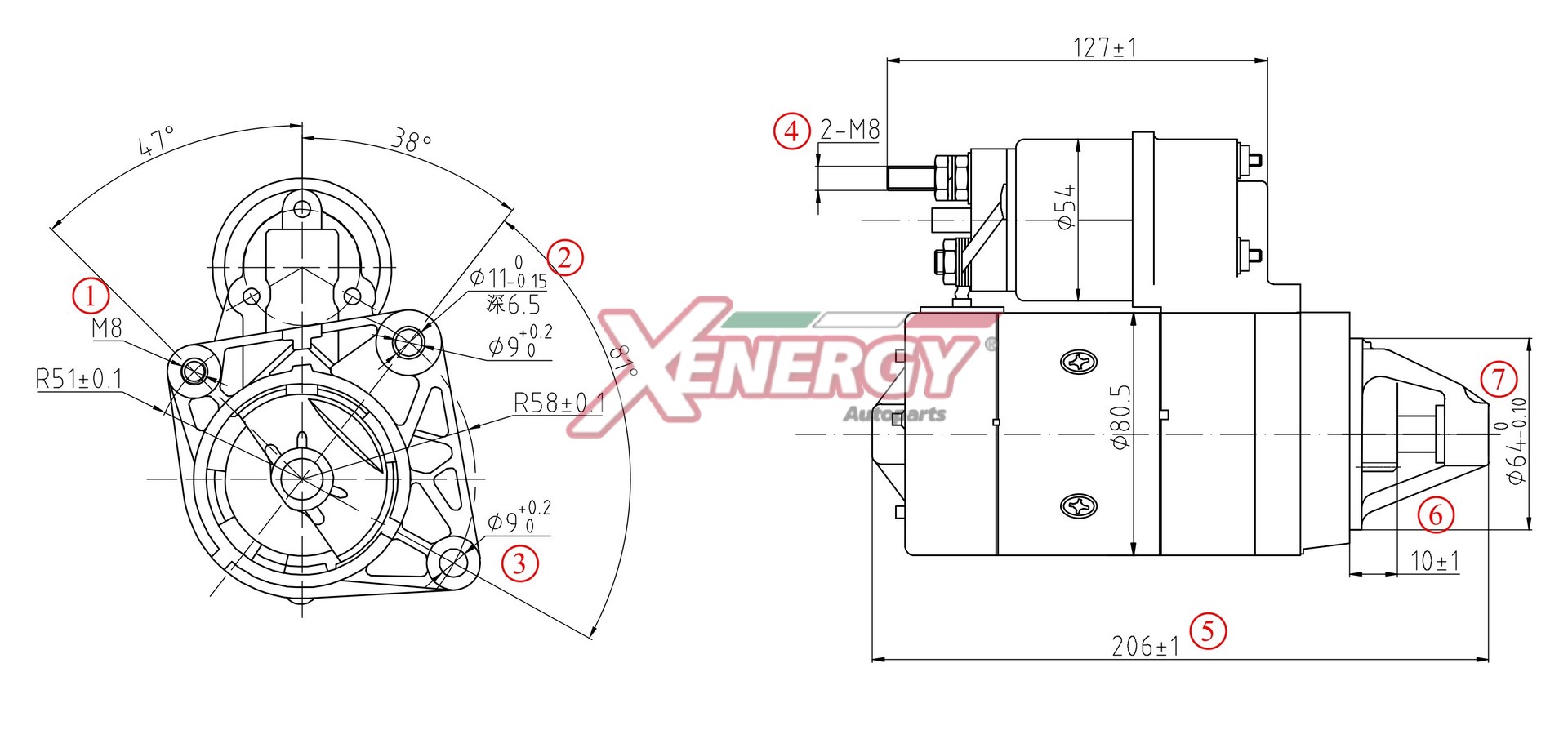 Motorino d'avviamento AP XENERGY XST16230AD