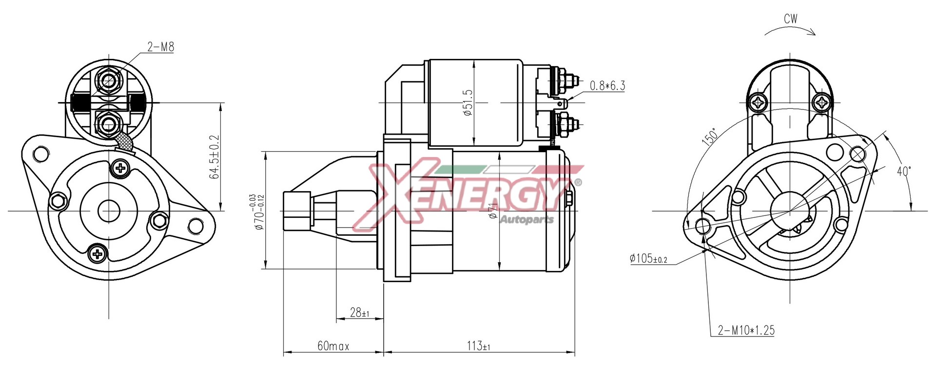 Motorino d'avviamento AP XENERGY XST18035AD
