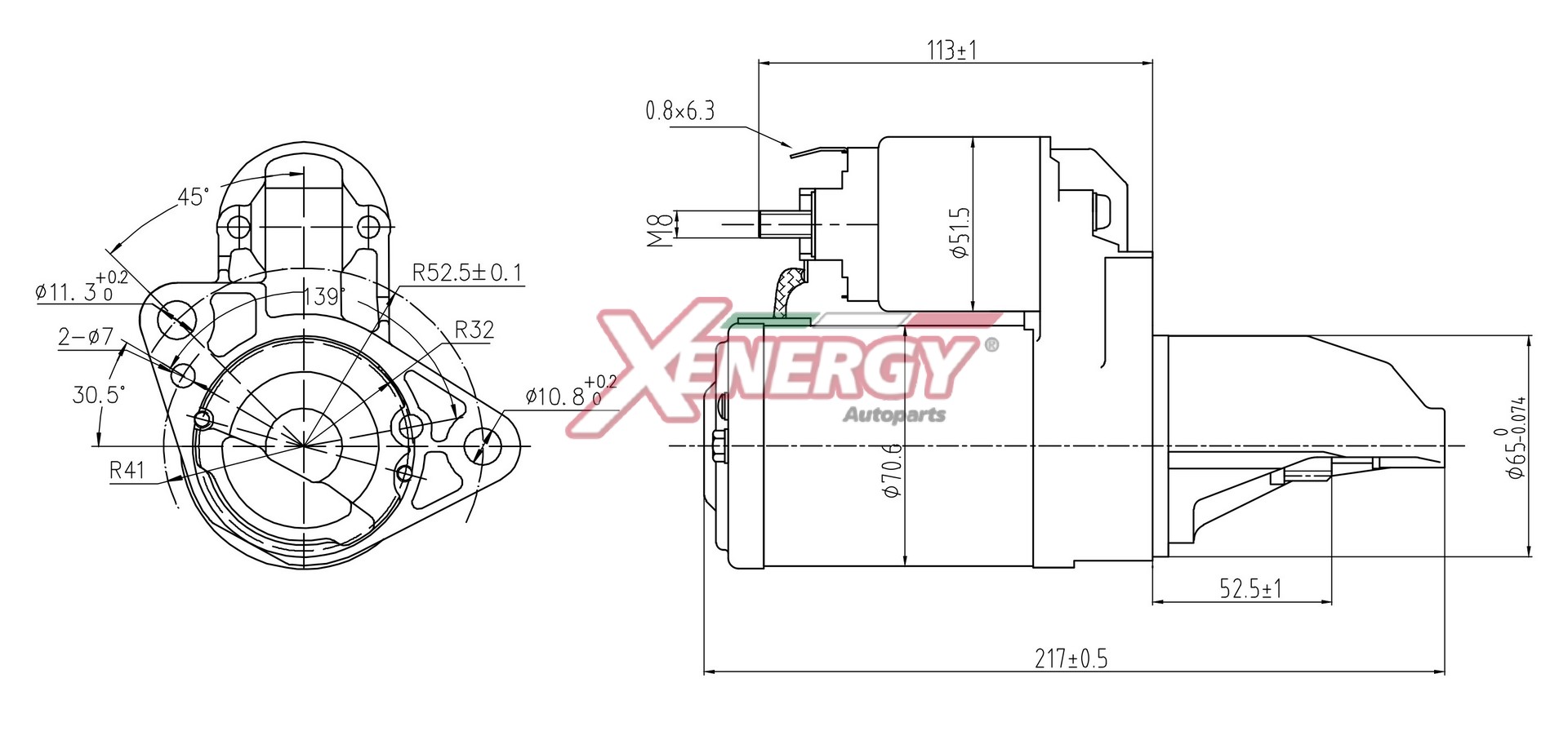 Motorino d'avviamento AP XENERGY XST25535AD