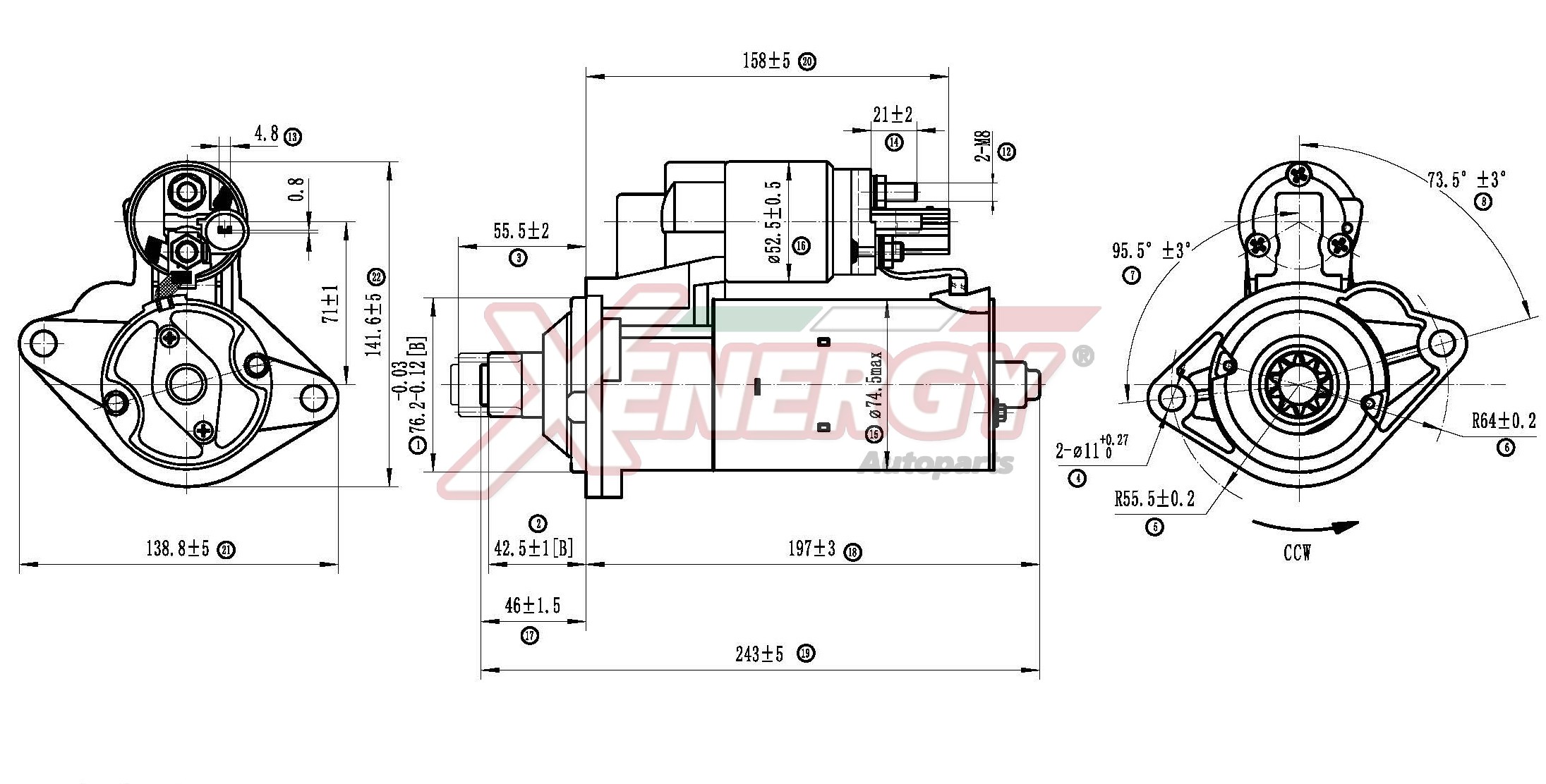 Motorino d'avviamento AP XENERGY XST25610AD