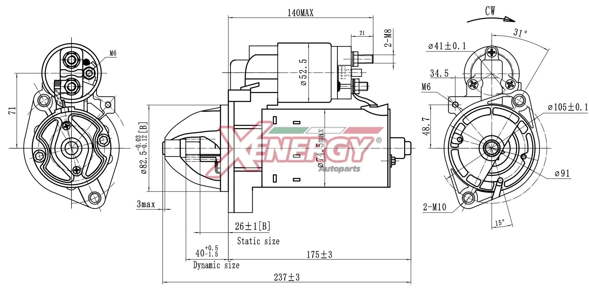Motorino d'avviamento AP XENERGY XST36410AD