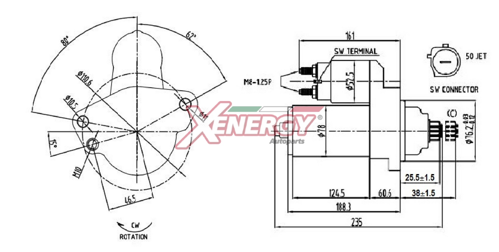 Motorino d'avviamento AP XENERGY XST42110AD