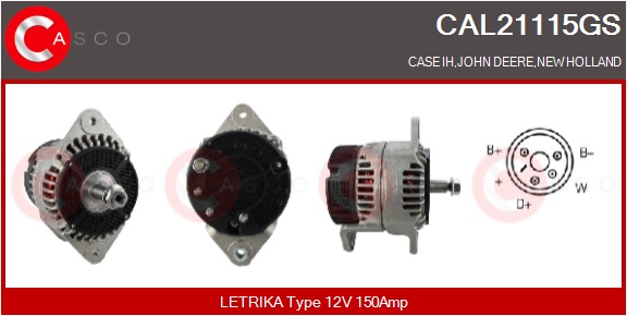 CASCO Altern.CASE,JOHN DEERE