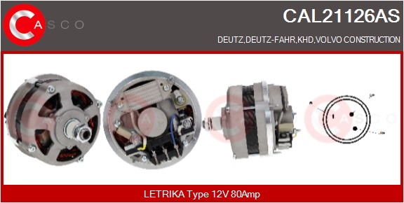 CASCO Alternatore DEUTZ,KHD,VOLVO CONSTRUCTION
