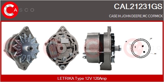 CASCO Altern.CASE,JOHN DEERE