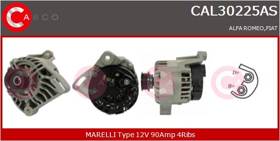 CASCO Altern.Fiat-14V 90A