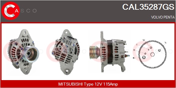 CASCO Altern.VOLVO PENTA