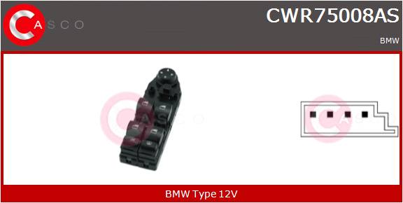 CASCO INTERRUTTORE ALZAVETRO  BMW