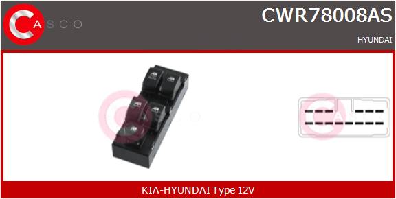 CASCO INTERRUTTORE ALZAVETRO  HYUNDAI-KIA