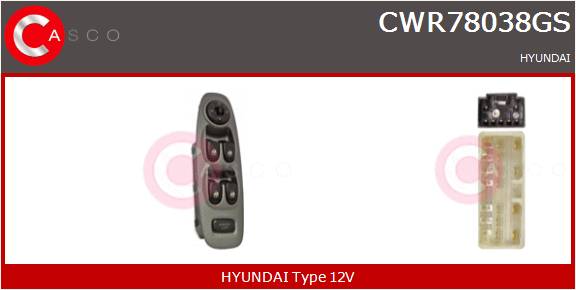 CASCO INTERRUTTORE ALZAVETRO  HYUNDAI-KIA