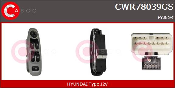 CASCO INTERRUTTORE ALZAVETRO  HYUNDAI-KIA
