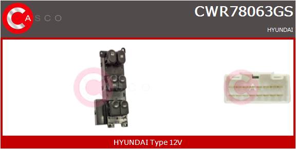 CASCO INTERRUTTORE ALZAVETRO  HYUNDAI-KIA