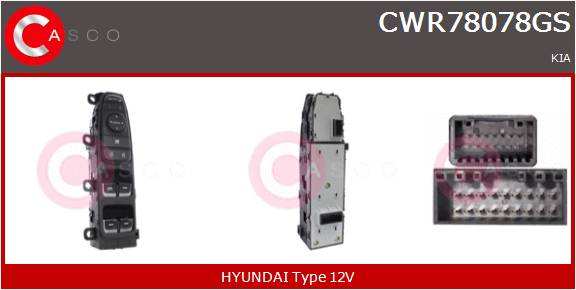 CASCO INTERRUTTORE ALZAVETRO  HYUNDAI-KIA
