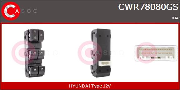 CASCO INTERRUTTORE ALZAVETRO  HYUNDAI-KIA