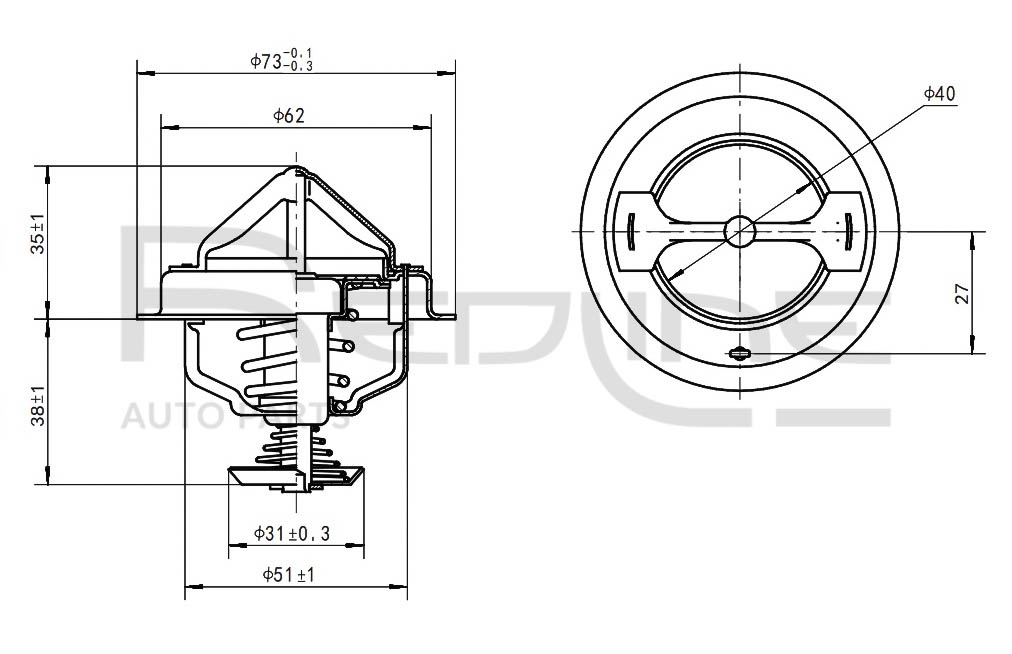 Termostato, refrigerante REDLINE 55TO002