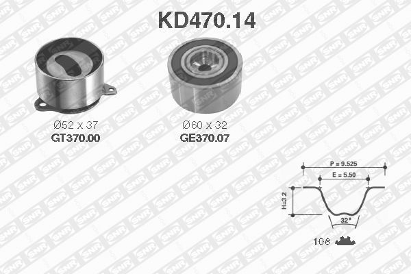 Kit cinghie dentate NTN-SNR KD470.14