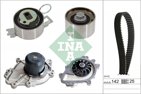 Pompa acqua e kit cinghie dentate INA 530084030