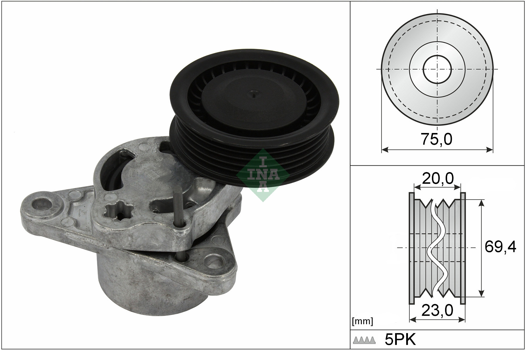 Tendicinghia, cinghia poly-v INA 534082210