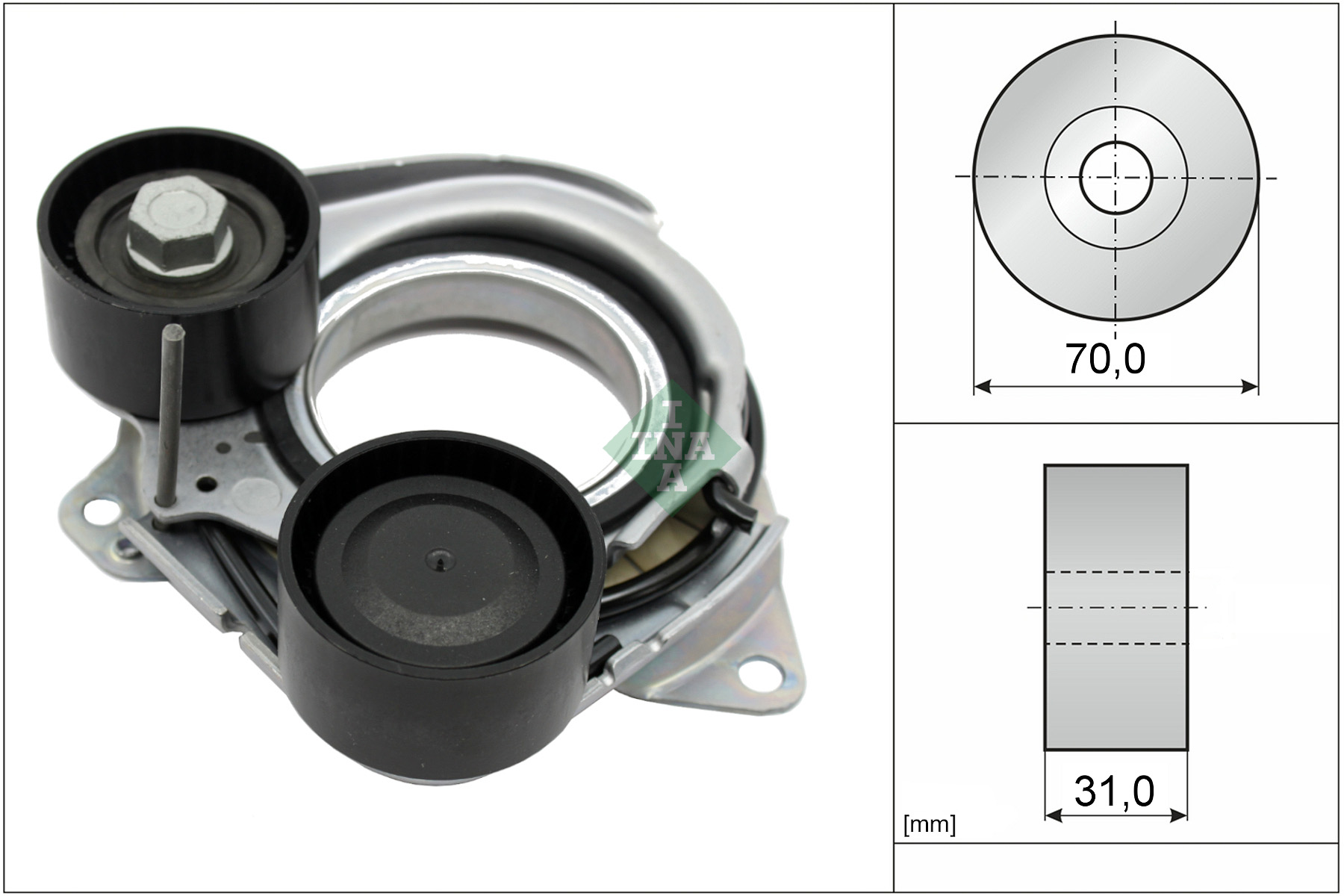 Tendicinghia, cinghia poly-v INA 534101010