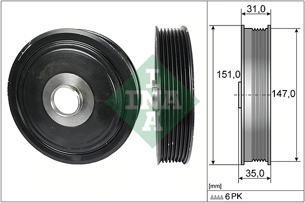 Puleggia cinghia, albero a gomiti INA 544011010