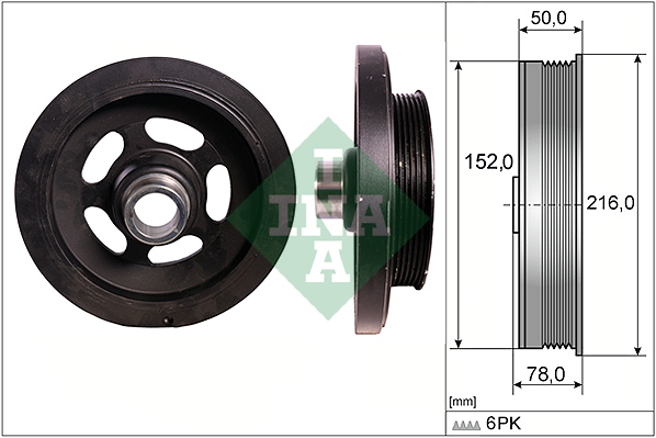 Puleggia cinghia, albero a gomiti INA 544011110