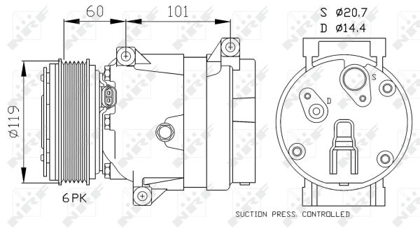 NRF COMPRESSORE NISSAN PRIMASTAR 01-